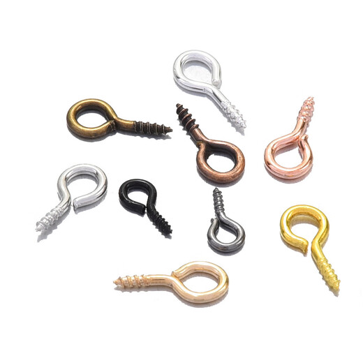 Osiro 200 pcs horn nails, sheep eye nails, pearl screws, pendant hooks, jewelry accessories, diy handmade materials, silver 5*10mm, about 200 pcs/pack