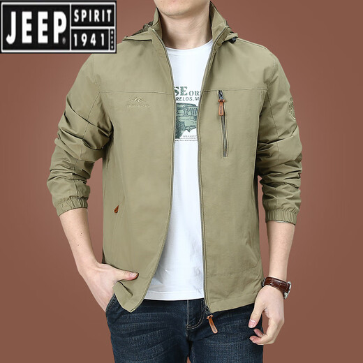 JEEP SPIRIT charge jacket men's spring and autumn men's outdoor American windproof waterproof windbreaker men's autumn sports jacket dark blue 9898 plus velvet 6XL