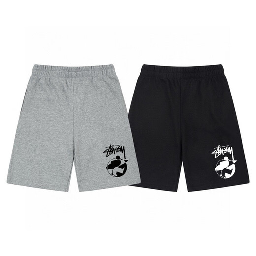 Stussy Modemarke Summer Stuss Pure Cotton Casual Ins Shorts Lose vielseitige Männer und Frauen Sportsporthosen Sport Casual Hosen 1047 Schwarz hohe Qualität S 100-120jin [Jin gleich 0,5 kg]