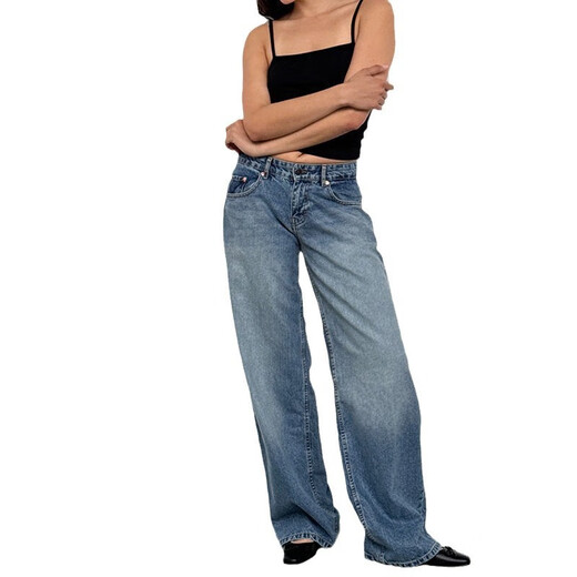 Lee Kids American Retro Low Raist non élastique lavage droit de lavage droit pour les femmes pantalons de femmes de la rue à l'automne