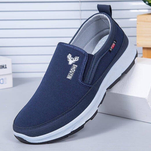 Viejos zapatos para hombres de Beijing zapatos de papá de ancianos y ancianos de mediana edad 2025 zapatos para hombres nuevos zapatos deportivos zapatos suaves hombres súper suaves 9902-azul 44