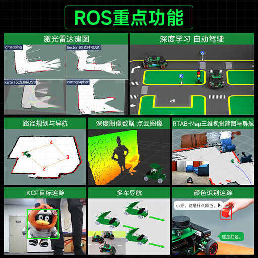 亚博智能亚博智能YahBoom阿克曼ROS机器人AI人工智能小车SLAM建图导航树莓 旗舰版 含树莓派5-8GB