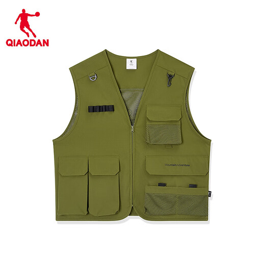 Jordan Mountain God Vest Men's Waterproof Vest Outdoor Multi-Function Fishing Cycling Workwear Jacket Liudi Green S