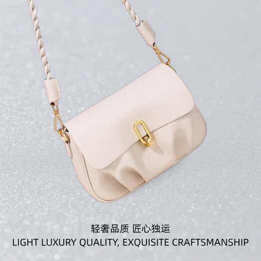 CALVIAKRIM International Light Luxury Brand 2025 New versatile cloud bag underarm trendy fashion genuine leather high-end shoulder bag for women apricot coffee color