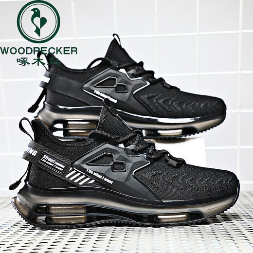 Specht mit großer Größe 46 Herrenschuhe Sommer 4748 Luftkissen Schock absorbieren atmungsaktive Sportschuhe lässige Laufschuhe Männer Blade Schuhe 45 H9903 Weiß und Blau 44