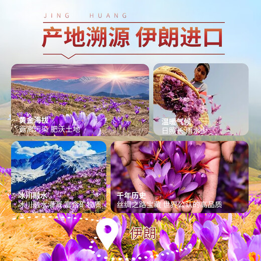 Jinghuang Iranian Saffron 10g * 1 boîte matières premières Origine Iranian Saffron femelle Qi et Blood Health Tea Drink