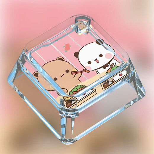 达闻西一二布布限量表情包键帽单个卡通动漫十字轴创意可爱透明机械键盘 B679-FM-吃汤圆 【一二布布】PC透明个性键帽