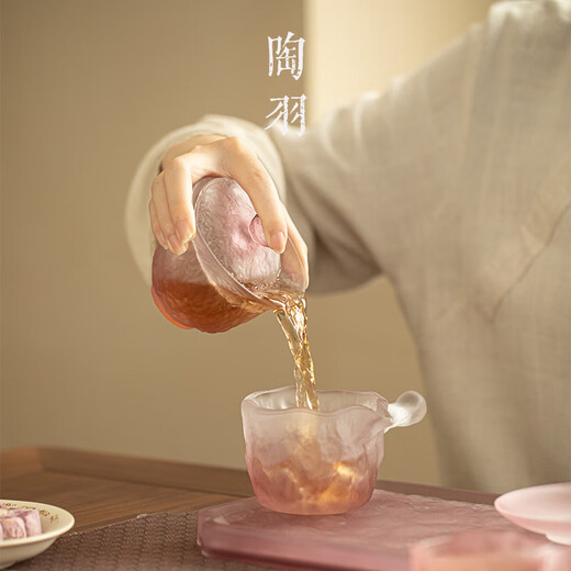 Taoyu Glaze Yunyongshangshen Sancai Covered Bowl One Pot Two Cups Home Tea Bowl Teacup with Tea Tray Kung Fu Tea Set Yunyongshangshangshen Covered Bowl Small Set + Glass Plate