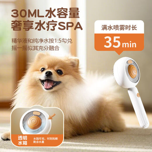 Tapaying pet spray comb blue light sterilizing water tank spray integrated with replaceable battery universal comb for cats and dogs needle comb blue light spray pet comb