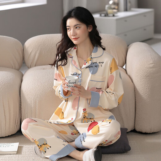 帕兰朵纯棉睡衣女2025春秋季冬款新款长袖长裤全棉家居服套装可外穿睡衣 帕兰朵-LFT9227 M