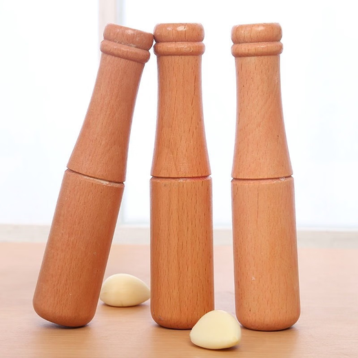 LH solid wood products household garlic hammer date wood solid wood tamping stick garlic stick grinder no paint no wax original solid wood 1 pack