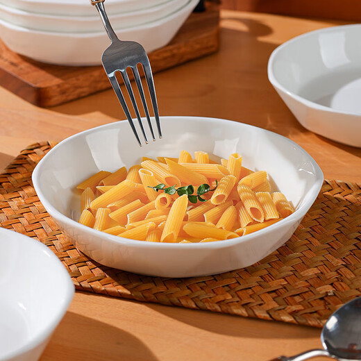 7-inch white diamond ceramic plate, home creative dish plate, high-looking cooking plate, simple and versatile round plate, 1 piece of 7-inch diamond plate, white