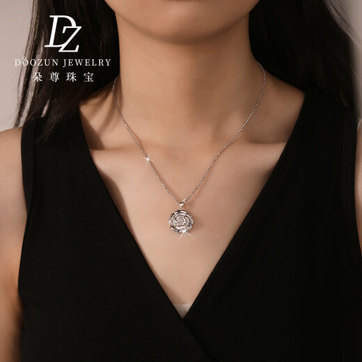 Duozun pt950zp platinum flash bead necklace for women platinum clavicle chain plain chain pull-out adjustable Chinese Valentine's Day gift 45cm long 6-6.3 grams thick about 1.5mm adjustable