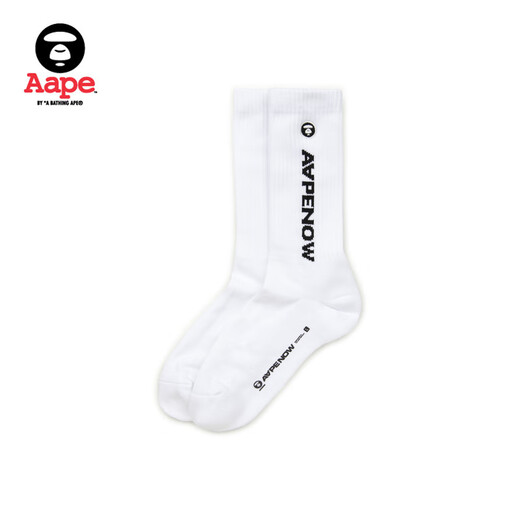 Aape flagship store accessories solid color simple ape embroidered letters jacquard mid-calf socks 4867XXL BKX/black S