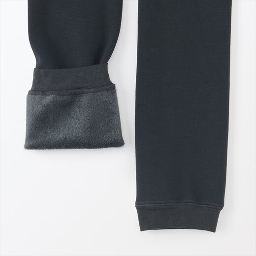 MUJI Women's Fleece Lined Thick Leg Pants Leggings Women's Tights Warm 25th Autumn New Women's Clothing Dark Gray XL (Height 165-170 Hips 100-105)