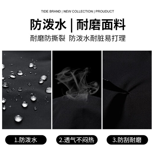 CLOR American flight jacket men's spring and autumn stand-up collar baseball uniform simple versatile work jacket JK01 black XL