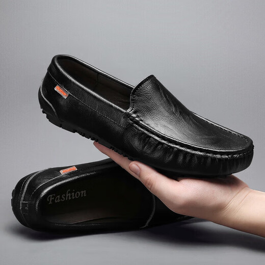 Pang Donglai DL [Recommended by the Central Mother] Doudou shoes men's summer leather cutout 9901 (breathable style) brown 20 38 [Standard leather shoe size]