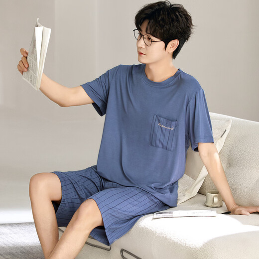 
Yalu Modal men's pajamas suit summer shorts shorts thin summer ice silk feel loose casual large size home G[6623] Modal shorts-cool and breathable L [recommended 100-120 Jin[Jin equals 0.5 kg]]