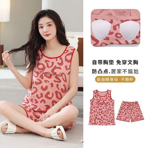 DREAM XINSHENG NEUE PYJAMAS FÜR Women Sommer Baumwollhülsen und Shorts Weste Hosenträger Haus Kleidung Niedliche Cartoon Set Dream Weste Anzug: G9856 m