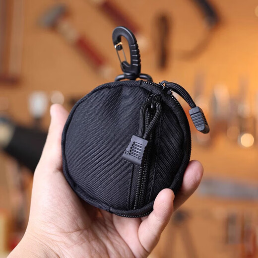 MPPMCK multifunctional hanging bag storage bag key round bag change portable EDC tactical outdoor sports digital storage earphones small round bag black