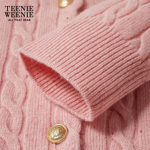 Teenie Weenie Bear Women's Wear Wool Sweater 2025 Automne Nouveau pull d'élégant à la mode Pink Pink S