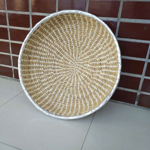 
Large iron pot straw woven pot lid steamed pot lid hand-woven high reed grass lid steamed bun straw hat lid household iron pot stewed outer diameter 7374 cm edge wrap