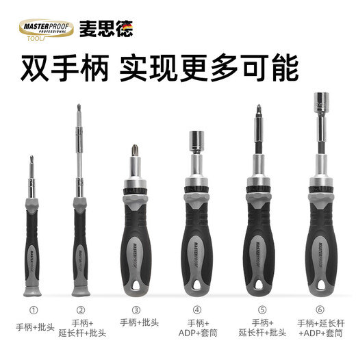 MASTERPROOF labor-saving ratchet screwdriver 55-piece set large and small screwdriver bit sleeve household screwdriver set