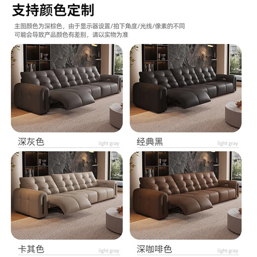 Harmony Dujiang Peel Art Electric Sofa Living Room Modern Minimalist Zero Wall Multifunctional First Class Napa Peel Sofa 2025 2.81m Three-person seat [Only Functional] Ecological Cowhide