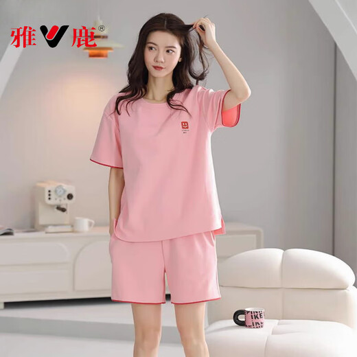 Yalu 2025 Neue Pyjamas für Frauen im Sommer Pure Cotton Kurzärmelige süße Casual Sports Home Clothing Set Z9855 M [empfohlen, 80-100 Jin zu tragen [Jin ist 0,5 kg]]]
