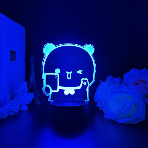 Banda Bear ein und zwei Bubu Peripherales Nachtlicht Emoticon Paket Paar niedliche Figur Atmosphäre Cartoon Peripheriespielzeug Geschenk 3894 Ein und zwei Bubu -Einzelfoto -Modell weißer Hintergrundriss 16 Farben + Fernbedienung USB + Batteriekompartiment