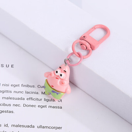 Student keychain cute cartoon pendant girl schoolbag accessories gift best friend [3 packages] fat + sponge + star