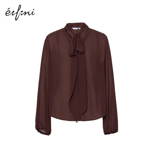 Evely's Temperament, Translucent Streamer Small Shirt for Women, 2025 Automne New Style Commuter Inner Inner Casual Top pour les femmes, le café prévente [11 septembre]