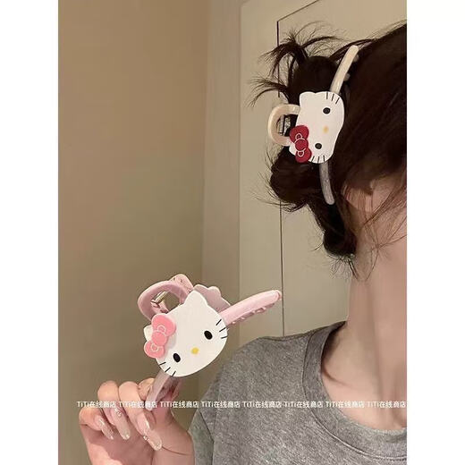 Hellokitty pink scratching clip for women with hair on the back of the head shark clip 2025 new hair volume multi-hair clip headwear pink KT cat scratching clip