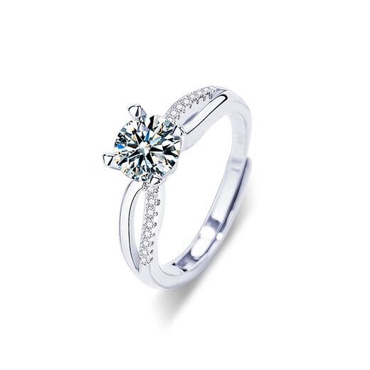 EothPT950 Platinum One Carat Moissanite Diamond Couple Ring Female Pair Ring Valentine's Day Birthday Gift for Girlfriend 1 Need to keep silent Contact customer service for instructions