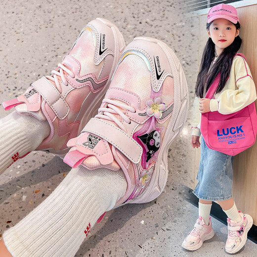 Обувь девочек Kulomi Single Shoes 2025 Новая весна и осень -стиль маленькая девочка модные сети кроссовки детские осенние туфли фиолетовый однослойный однослой 33 размер 20,5 см