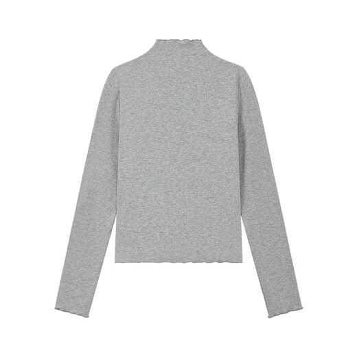 ELLE KIDS Autumn Girls' New Half-High Collar Close-Coat Wooden Ears Versatile Ecological Basic Long-Sleeved Inner Bottoming Shirt