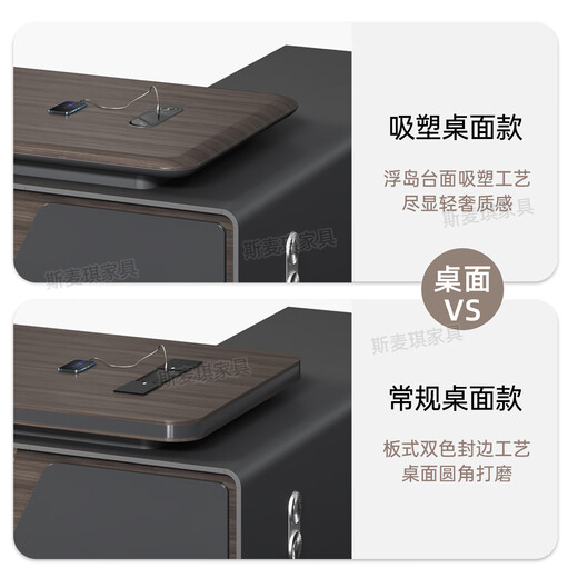 Simaqi boss desk office desk light luxury high-end blister desktop president desk executive desk simple modern manager desk 2.2 meters boss table blister desktop