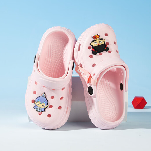 SNOOPY Snoopy children's shoes children's hole shoes Nezha cartoon boys and girls slippers outdoor garden shoes 2142 pink 36