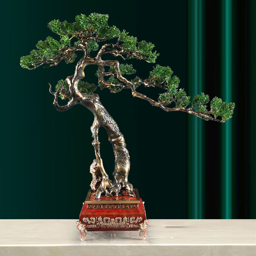
Jinfuxi Welcoming Guest Pine Brass Large Ornament High-end Atmospheric New Chinese Style Living Room Office Villa Decoration Company Opening Gift BJ1391---Welcoming Guest Pine