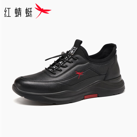Red Dragonfly Men's Shoes Soft Sole Water-Repellent Casual Shoes Men's Business Wear-Resistant Lightweight Sports Shoes EXA350451 Black 41