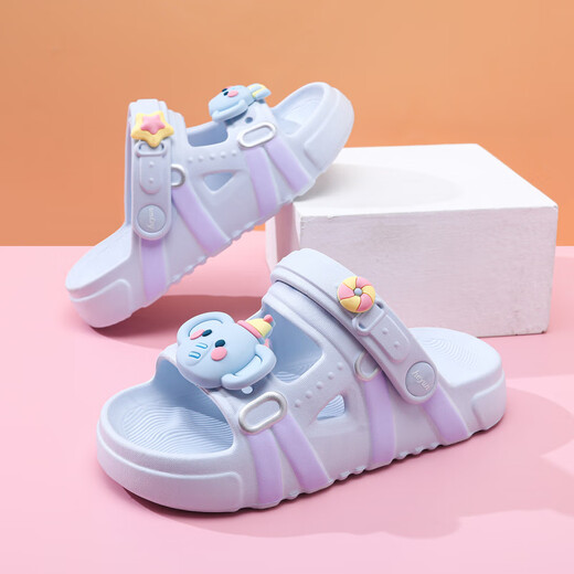 Tibetan beauty era children's sandals girls slippers 2025 summer new non-slip soft bottom sandals girls baby beach shoes pink Melody size 32-33