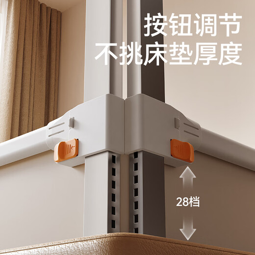 慕卡索床围栏婴儿床上防摔安全护栏宝宝床边防掉床挡板三面围挡加固套装 美好时光 三面装 (加固异型管) 1.8床型(1.8米+2.0米+2.0米)