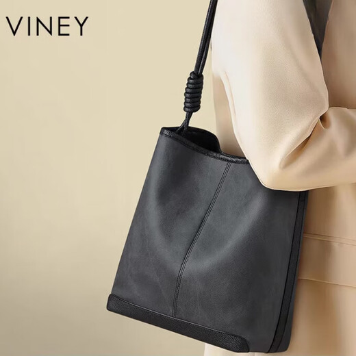 viney托特包包2025新款 女包大容量水桶包单肩通勤包大包 灰色Grey