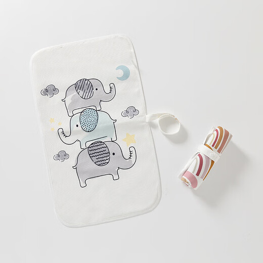 Baby Urin Septum Neugeborene Babywindelersatzpolster kann wasserdicht und klein und tragbar für den Kindergarten. Grauer Elefant (rechteckiger Urinpolster) 60*35