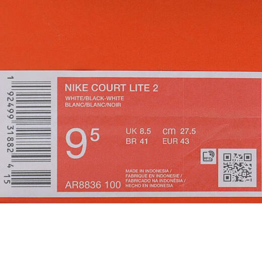 
Nike (NIKE) 2025 Men's NIKE COURT LITE 2 Tennis Shoes AR8836-100 40.5