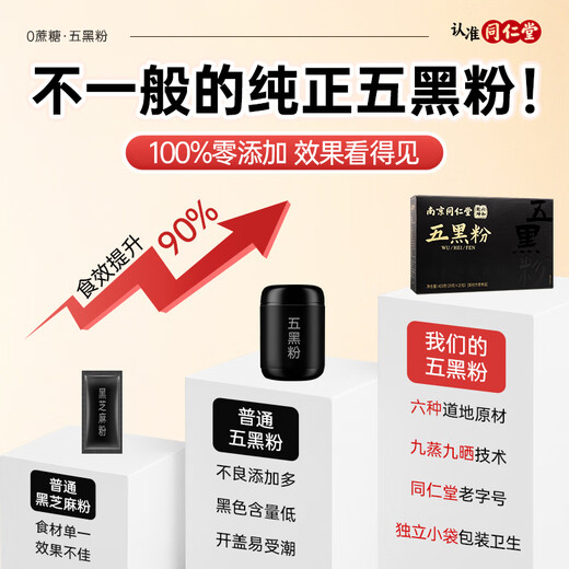 LiUhe Qiandun Nanjing Tongrentang Fünf schwarzes Pulver Fünf schwarze Maulbeer -Schwarz Wolfberry Schwarzer Sesam weiß schwarzes Haar Ernährungsmahlzeit Ersatz Lebensmittel