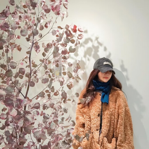 Apple eucalyptus dried flowers indoor living room office immortal flower base straight hair niche immortal apple eucalyptus leaves 100-130cm1 tied purple red