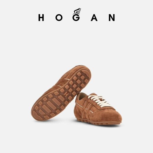 HOGAN women's shoes early autumn new Runner series H693 fashion retro comfortable casual shoes red brown 36.5
