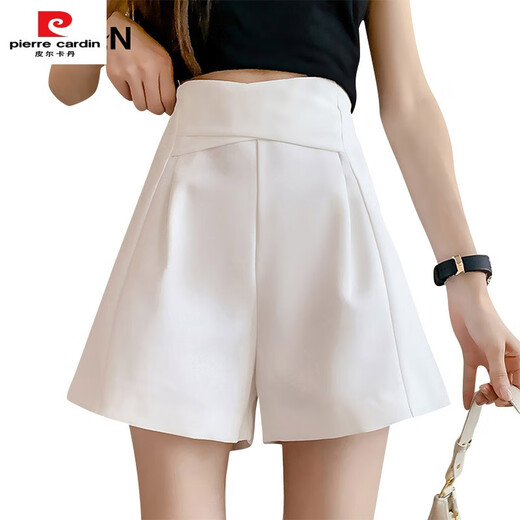 
Pierre cardin summer thin white suit shorts women's summer suit 2025 new high waist casual wide-leg pants small green 9871 S