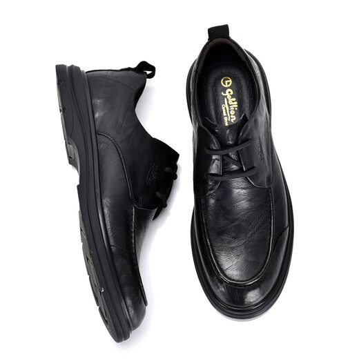 Goldlion leather shoes for men 2025 new style cowhide breathable and comfortable business casual shoes soft sole lace-up British men's shoes black 40
